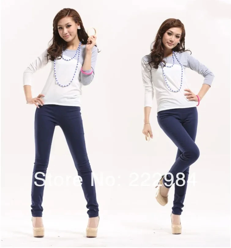 spring and autumn Fashion casual cotton candy colored Plus size brand fat female women girls stretch pencil jeans