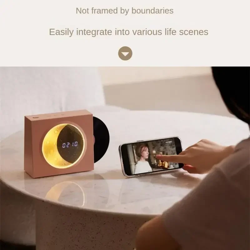 

Alarm Clock Audio Outdoor Bedroom Luxury Speaker Mini Subwoofer Moon Rotating Vinyl Record Wireless Bluetooth Speaker