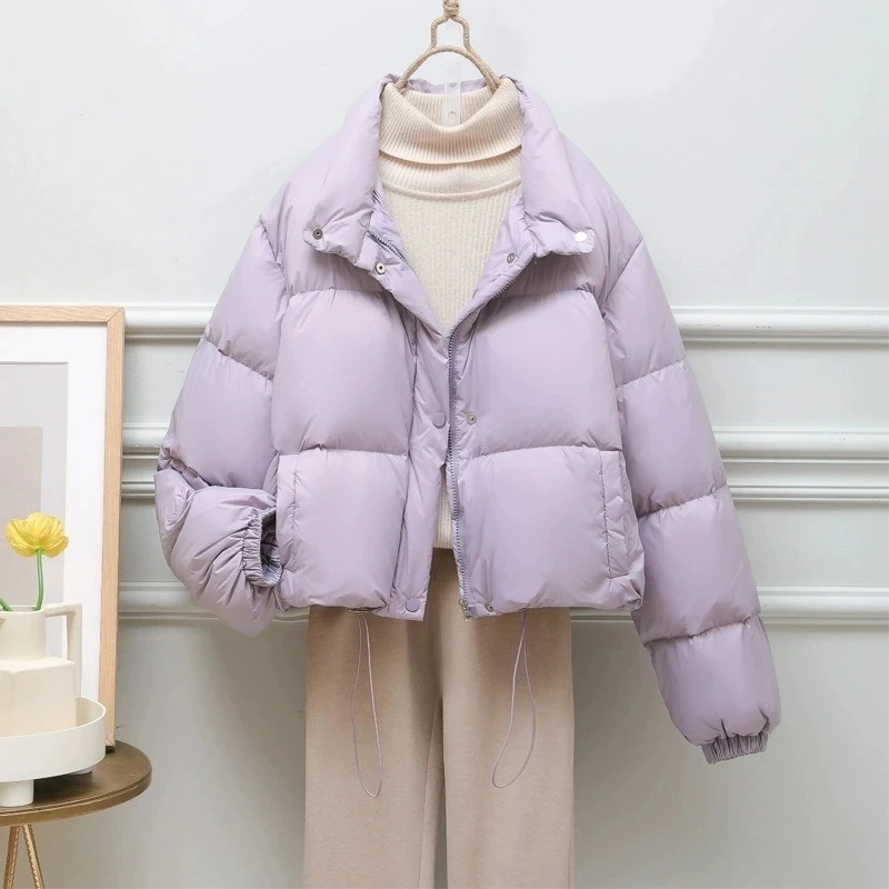 Women Winter Cotton-Padded Jacket 2025 New Short Cotton Coat Korean Loose Winter Women Cotton Outwear Solid Women Parkas Coat