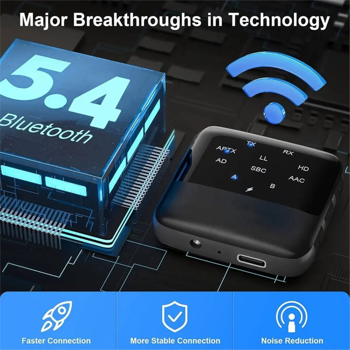618 Mega Sale 2Pcs Bluetooth 5.4 Receiver Transmitter APTX HD Low Latency 3.5mm AUX 2 in 1 Wireless Audio for Car Speaker TV PC