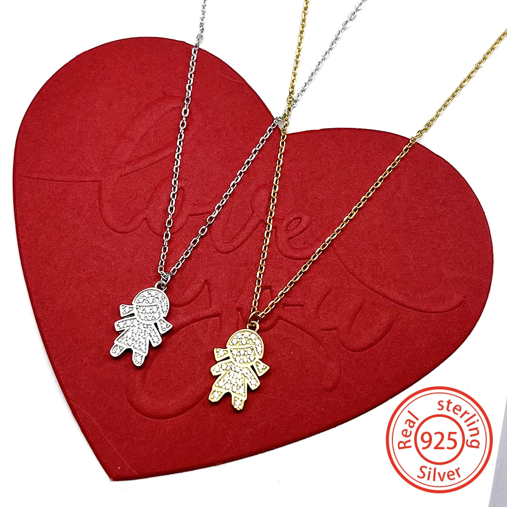 

Lovely Girl Full Crystal Chain Women 925 Sterling Silver Exquisite Party Wedding Wear Birthday Bff Necklace Jewelry Decoration