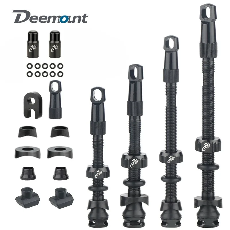 Válvula de neumático sin cámara para bicicleta, válvulas Presta de llanta de carbono, tetina de 40 50 65 80mm, núcleo de latón desmontable con tapa para válvula de aire de bicicleta MTB