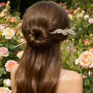 1pc Temperament Tassel Hair Stick Chinese Style Women Hair Fork Headwear Vintage Hair Clip Lady Wedding Party Headdress Hairpin