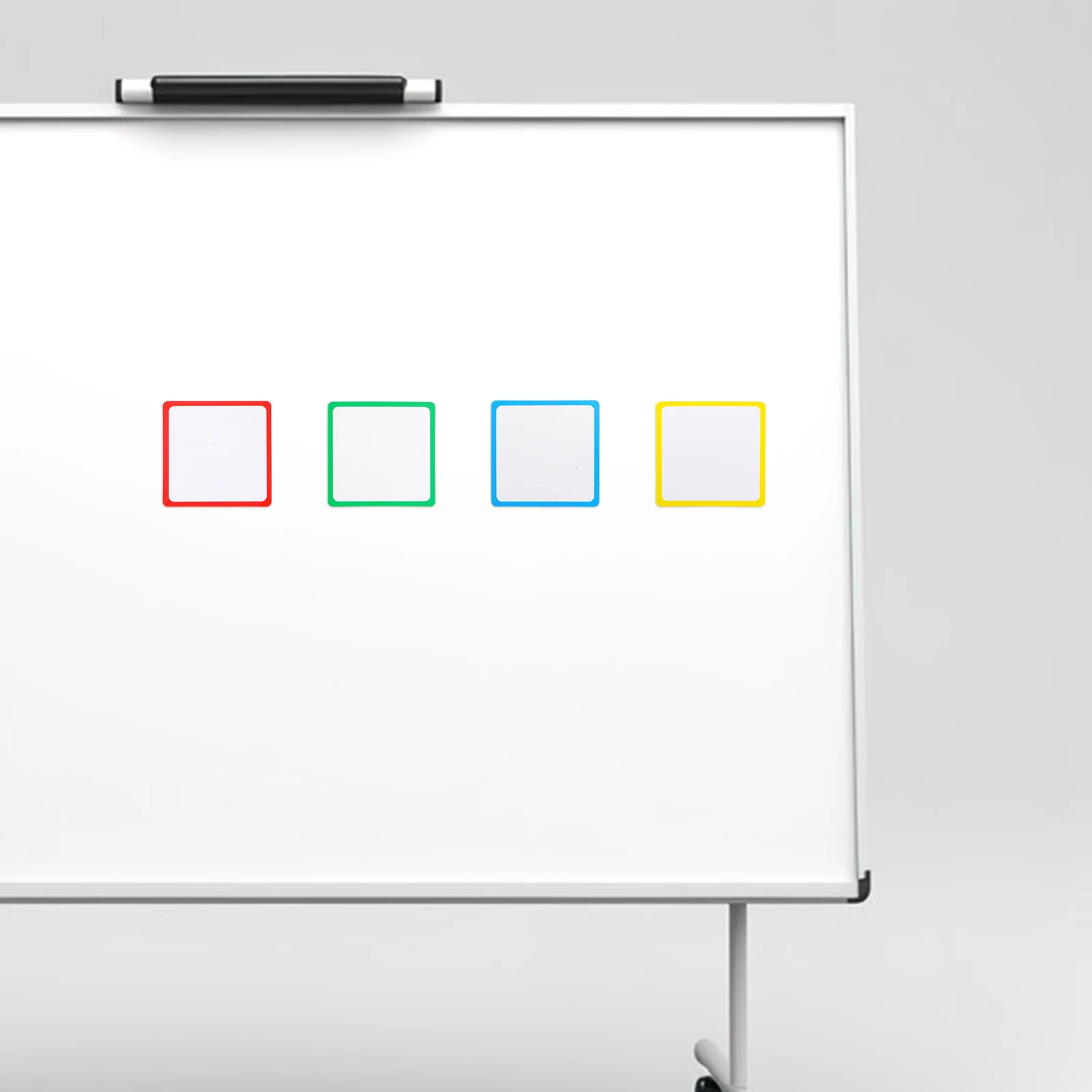 

16pcs Magnetic Blank Cards Erasable Shelf Labels Dry Erase Boards Office Classroom Refrigerator File Cabinet Square Design
