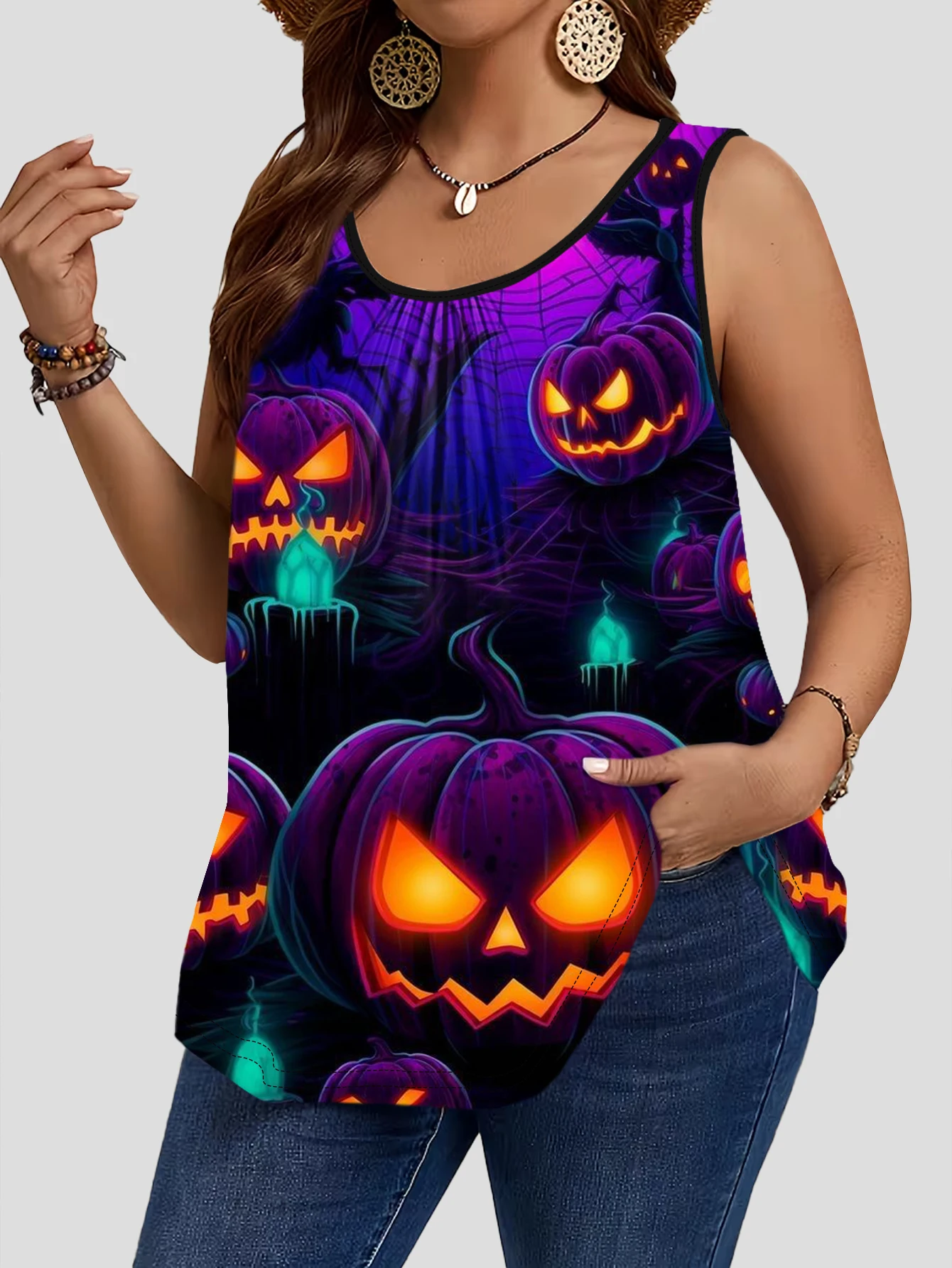 3-teiliges Set aus Plus-Size-D – Pumpkin Lantern Halloween Bewertung und Preis