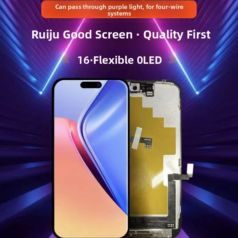 RJ Brand 100% Soft OLED For iPhone 14Pro 15Pro 16 16Pro Display True Tone With 3D Touch Screen For iPhone Replacement With Tools