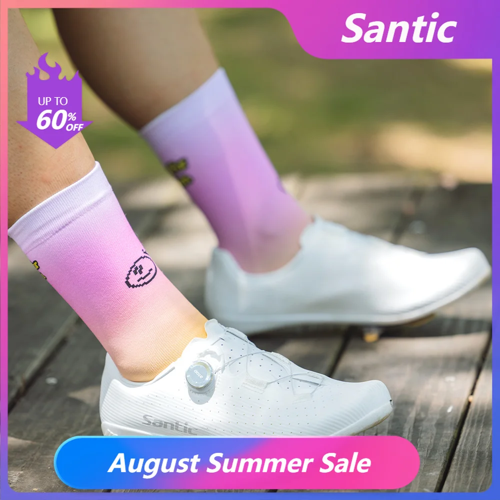 Meias de Ciclismo Santic Respiráveis Antiderrapantes