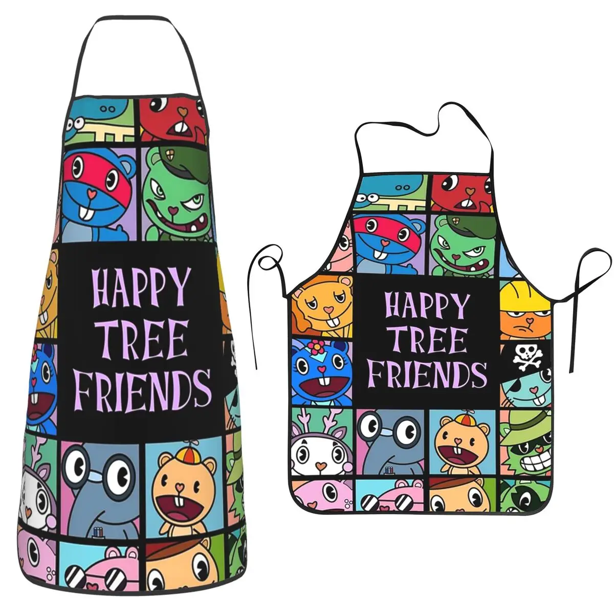 

Фартук Happy Tree Friends, шеф-повар, кулинария, кухня, нагрудник без рукавов, кухонный сарафан для уборки для женщин и мужчин, садоводство