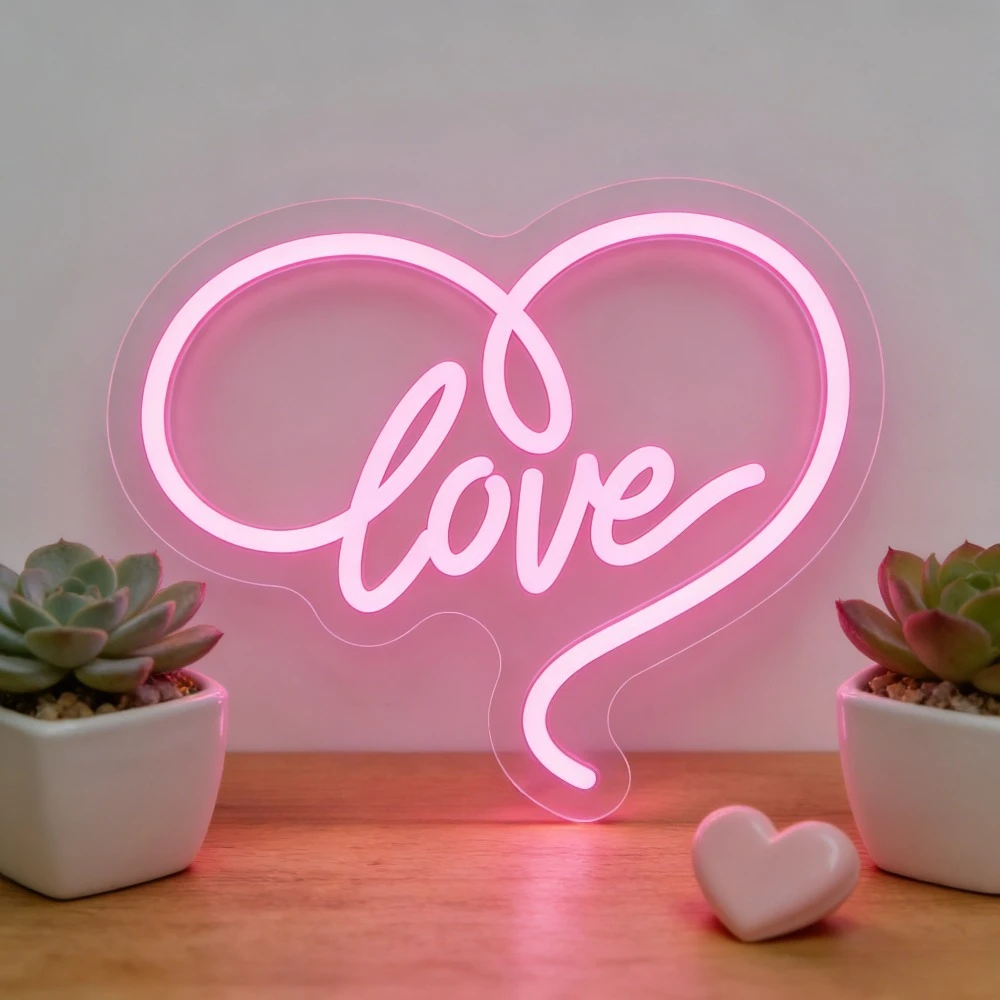 

Светодиодная неоновая вывеска в форме сердца для спальни, гостиной, свадебной вечеринки, домашнего декора, романтической атмосферы, мягкого свечения, настенное искусство, уникальный подарок