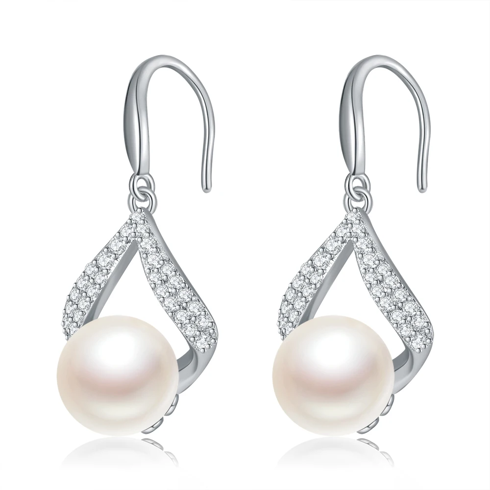 Kolczyki sztyfty NASIYA z perłami 10 mm, srebrne kolczyki dla kobiet, minimalistyczny design, elegancka biżuteria, kolczyki na imprezę, rocznicę, ślub, prezent na urodziny