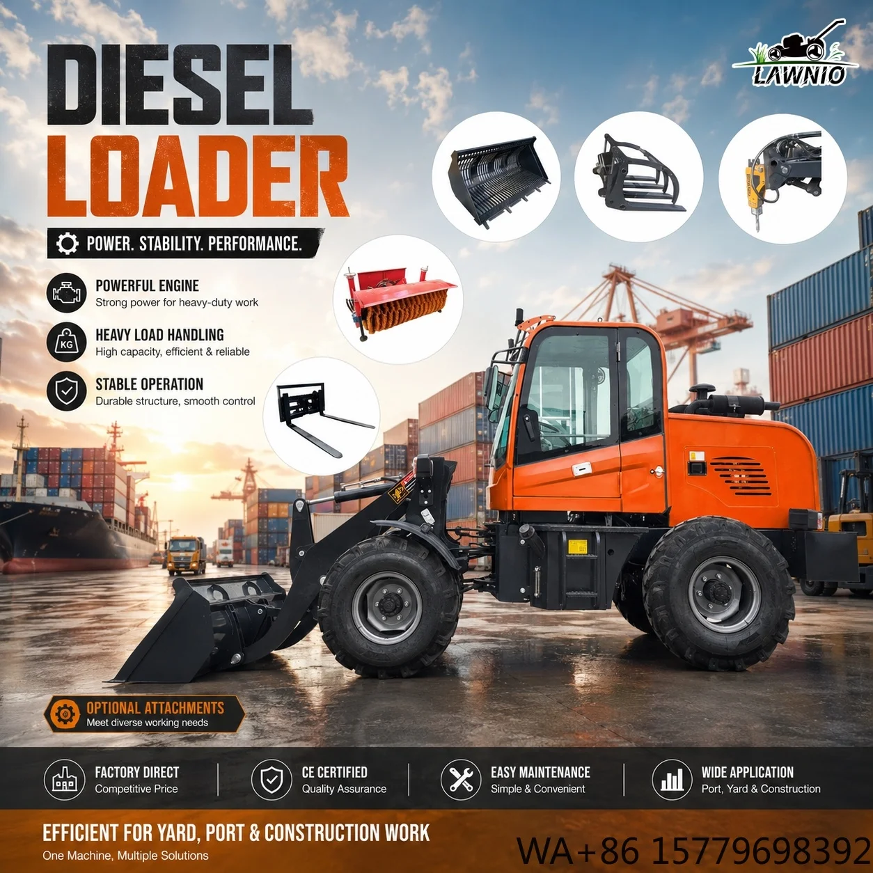 Complete After Sales Service  Loader  Bucket Capacity with High Work Efficiency for Construction  Wheel Loader