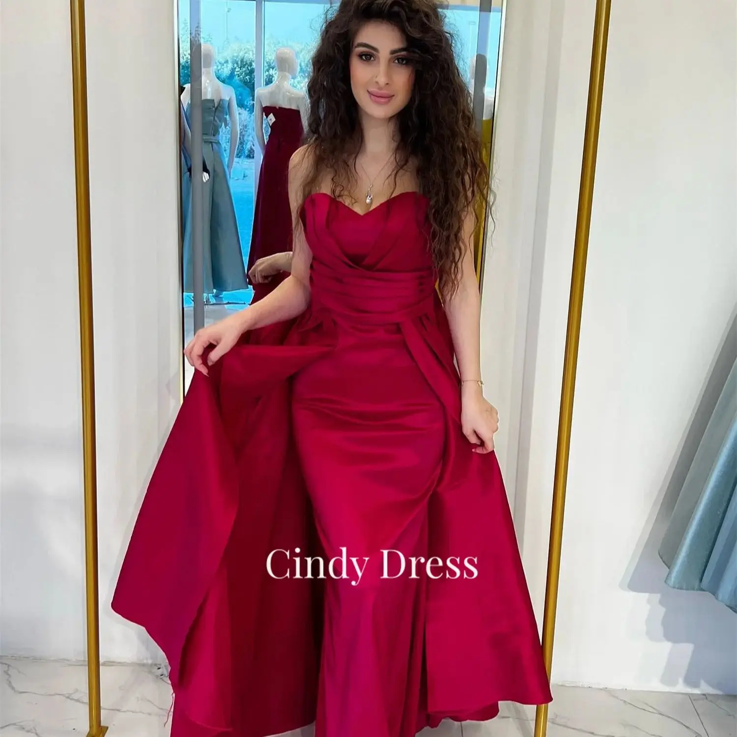 

Cindy Suitable Dresses on Request Grace Evening Luxury 2024 Mermaid Gown Satin Quinceanera Off the Shoulders Saudi Arabia Gala