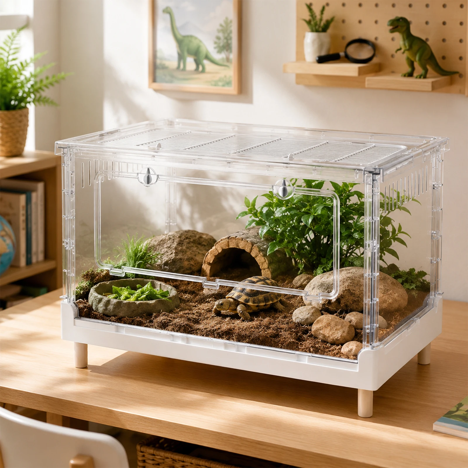 Hamster Cage & Guinea Pig Cages, Acrylic Cage for Small Animal Pets, Large Transparent Gerbil Cage and Habitats, Hedgehog, Dwarf Hamster, Rat, Mouse