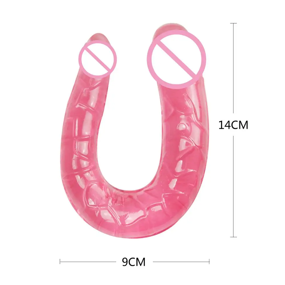 Double Sided Dong Jelly Dildo Penis Dick U Shape Artificial Penis Vagina Anal Plug G Spot Massager Lesbian Sex Toy For Women Man