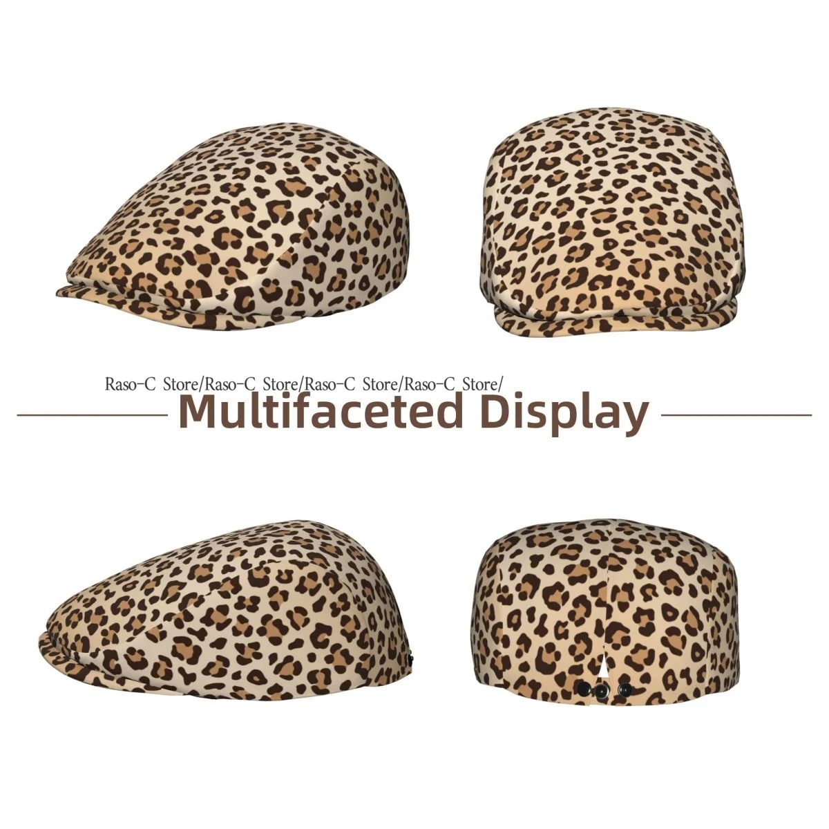Spring Summer Adult Flat Cap Leopard Texture Unisex Newsboy Ivy Cap Light Thin Forward Beret Outdoor Hat