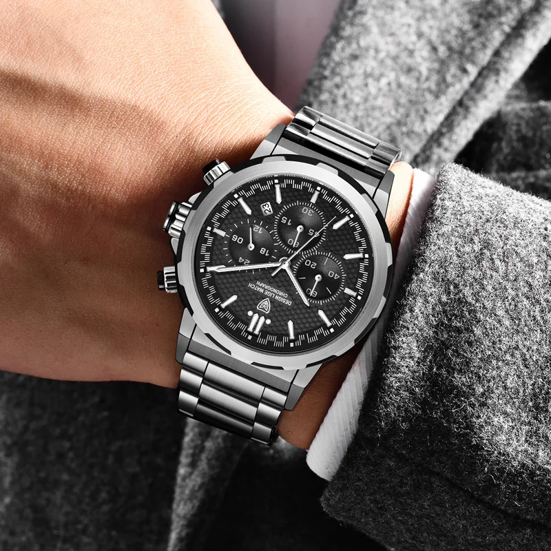 Reloj Hombre LIGE Man Watch Top Brand Luxury Business Stainless Steel Quartz Wristwatch Chronograph Luminous Date Watch for Men