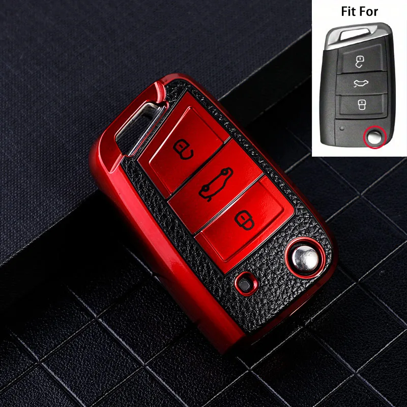 Car Key Cover Fob Case Shell For Volkswagen VW Polo Golf 7 MK7 Tiguan passat For Skoda Octavia Kodiaq Karoq For Seat Ateca Leon