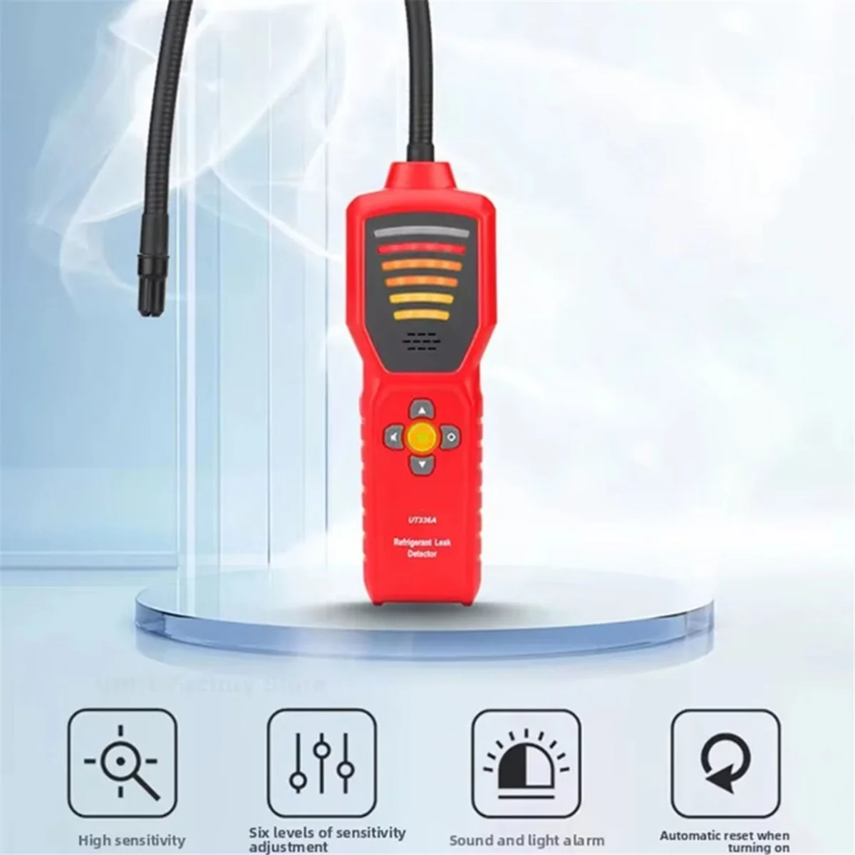 

A04I UT336A Детектор утечки хладагента Cfcs Hcfcs Hfcs Тестер утечки для кондиционирования воздуха Обслуживание автомобильного холодильника