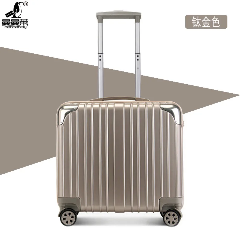 Fashionable horizontal style 18-inch color suitcase universal wheel trolley suitcase boarding case