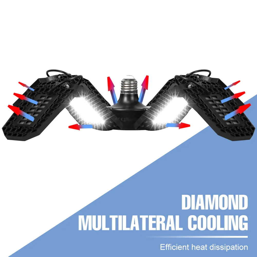 300 واط LED مصباح المرآب لمبة E27/E26 مصباح السقف 200 واط تشوه للطي الأضواء الباردة/الدافئة للمنزل مستودع ورشة عمل الطابق السفلي