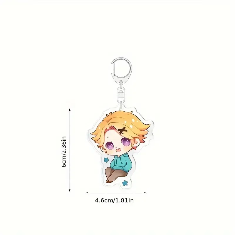 6cm Anime Game Mystic Messenger Keychain Yoosung Zenny 707 Jumin Saeran Q Version Figures Keyring Bag Pendant Key  Friends Gift