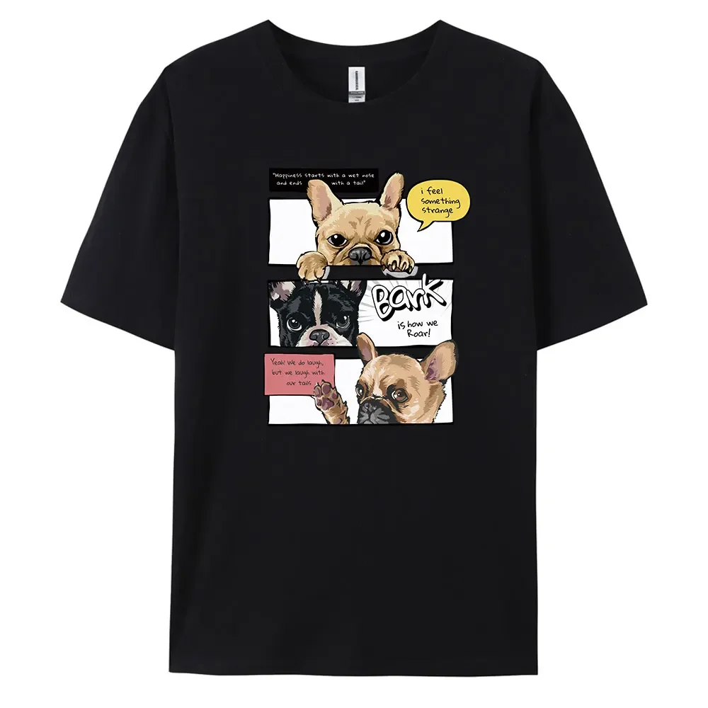 

Dog Men's Casual Short-sleeved T-shirt with 100% Cotton Fashion print Tees oversize