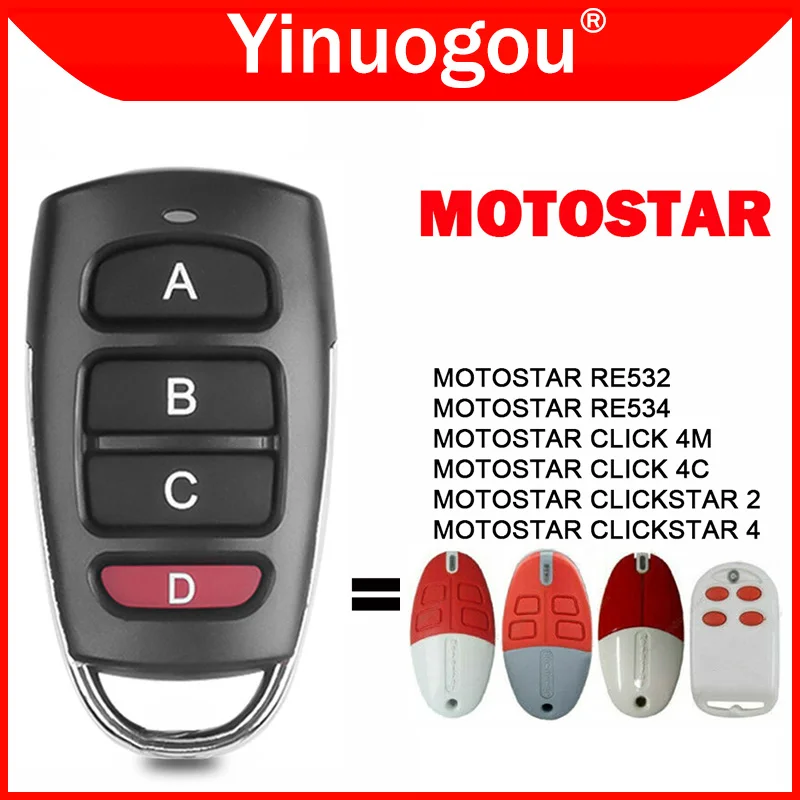 

MOTOSTAR CLICK 4M / CLICK 4C / CLICKSTAR 2 / CLICKSTAR 4 / RE532 / RE534 Garage Door Remote Control Clone 433.92MHz Fixed Code