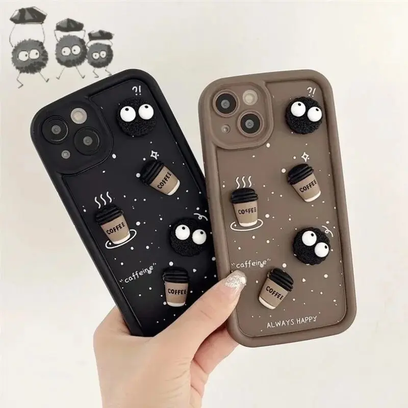 3D DIY Coffee Phone Casing For Samsung S25 S24 S22 S23 S21 Ultra Plus S24 FE S25+ A15 A25 A05S  Case Heart  Soft Matte Cover - náhled 2