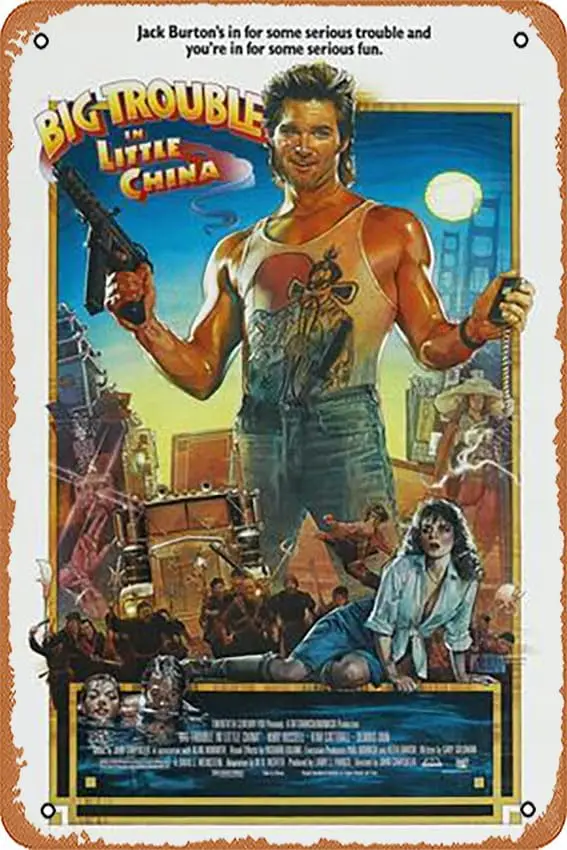Metal Tin Sign  - BIG TROUBLE IN LITTLE CHINA [1986], directed by JOHN CARPENTER. Poster Plaque Cafe, Bar, Home Wall Dec