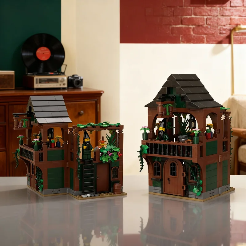 

390pcs MOC Medieval Apothecary Castle Model Building Blocks Room Decor, Home Decor, Home Decoration Display Model Gift For Kids