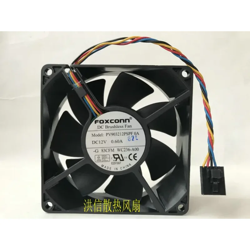 FOXCONN PV903212PSPF 0A DC 12V 0.60A 90x90x32mm 4-Wire Server Cooling Fan