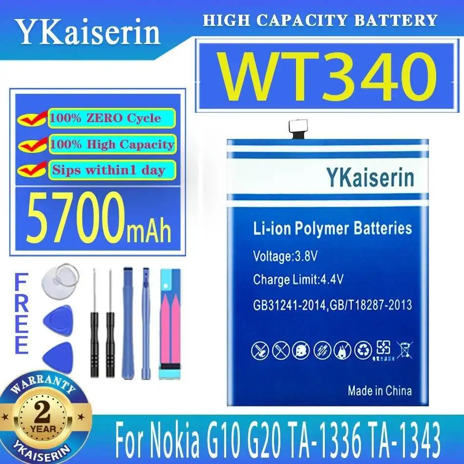 Mobile Phone Battery WT340 Durable For Nokia G10 G20 TA-1336 TA-1343 TA-1347 TA-1372 TA-1365 5700Mah