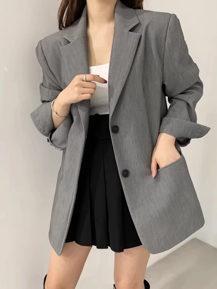 

UNXX Autumn New Classic Vintage Versatile Blazer for Women Chic Design Fashionable Elegant Solid Color Long Sleeve Cardigan