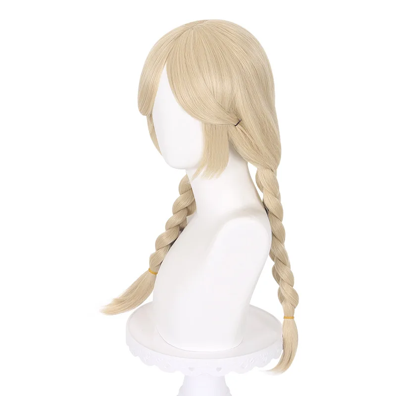Die fünfte Anne Lester Cosplay-Perücke, geflochtener Stil, gelbe Langhaarperücke