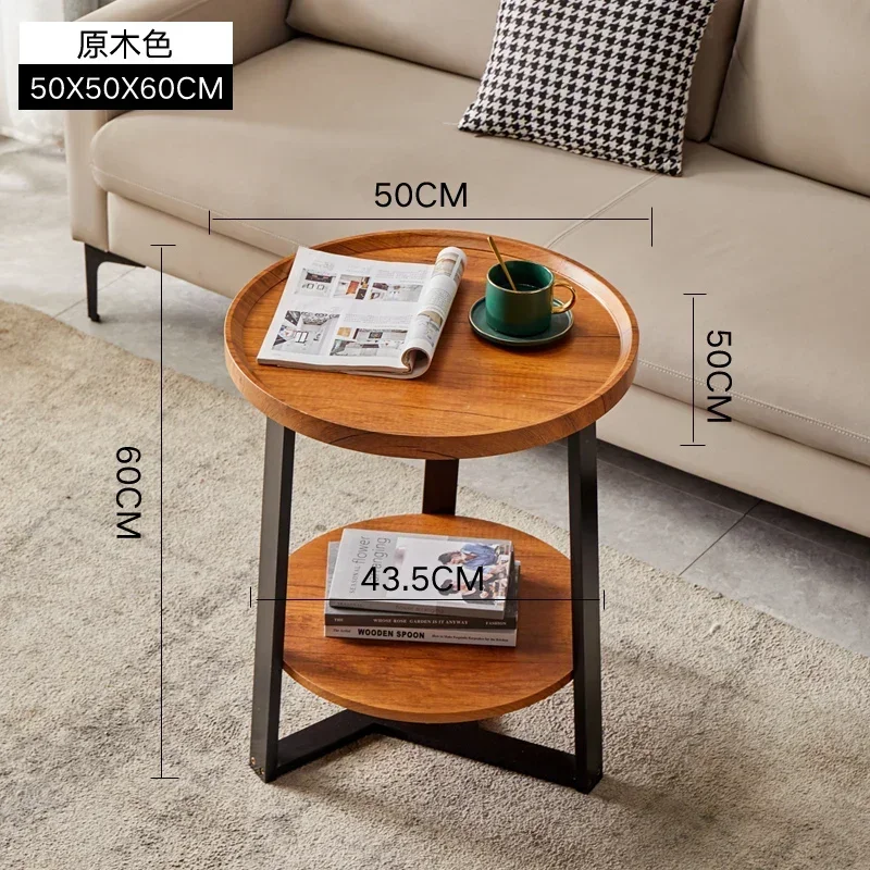 Modern Round Two Tier Side Table for Small Space Living Room Sofa Bedroom Nightstand Minimalist Home Decor Accent Table