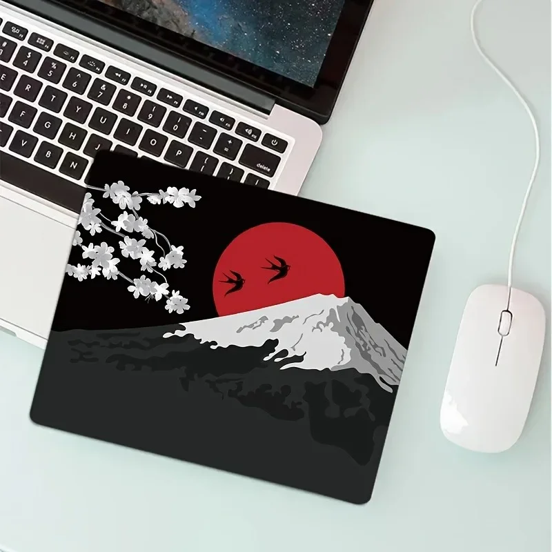 Japanese Sakura Anime Small Mouse Pad Custom Black Game Non-slip Rubber Computer Laptop Office Desk Mats Keyboard Desktop Carpet