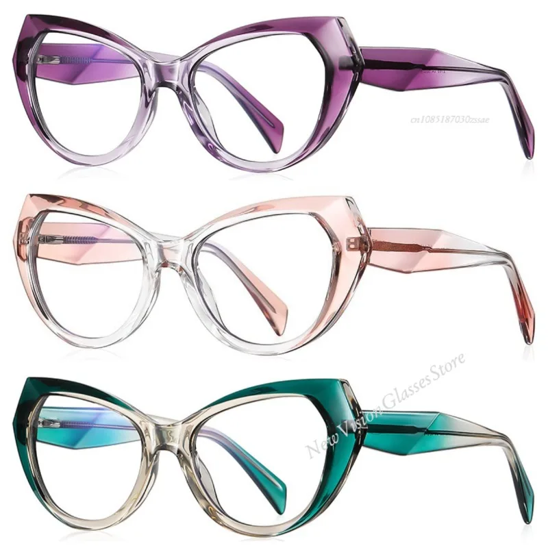 

Fashion Cat Eye Lue Light Blocking Glasses Frame Women Anti Blue Light Computer Shortsighted Eyeglasses