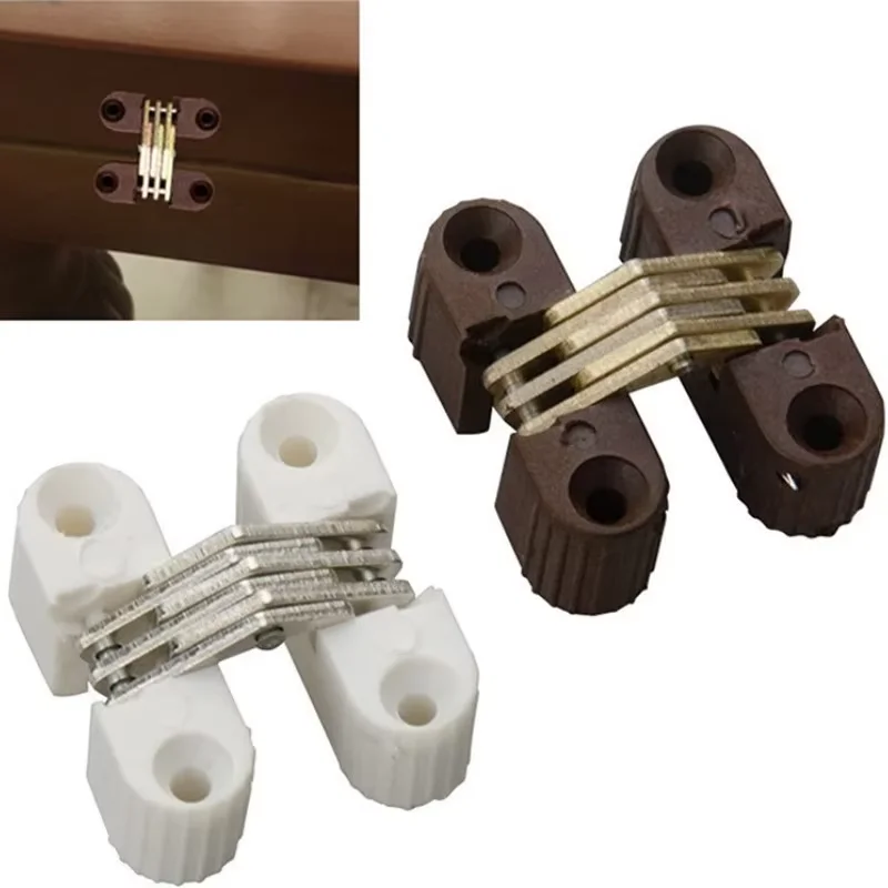 4PCS Hidden Hinges Folding Plastic Invisible Barrel Cross Concealed Hinge For Door Table Connection Furniture Hardware