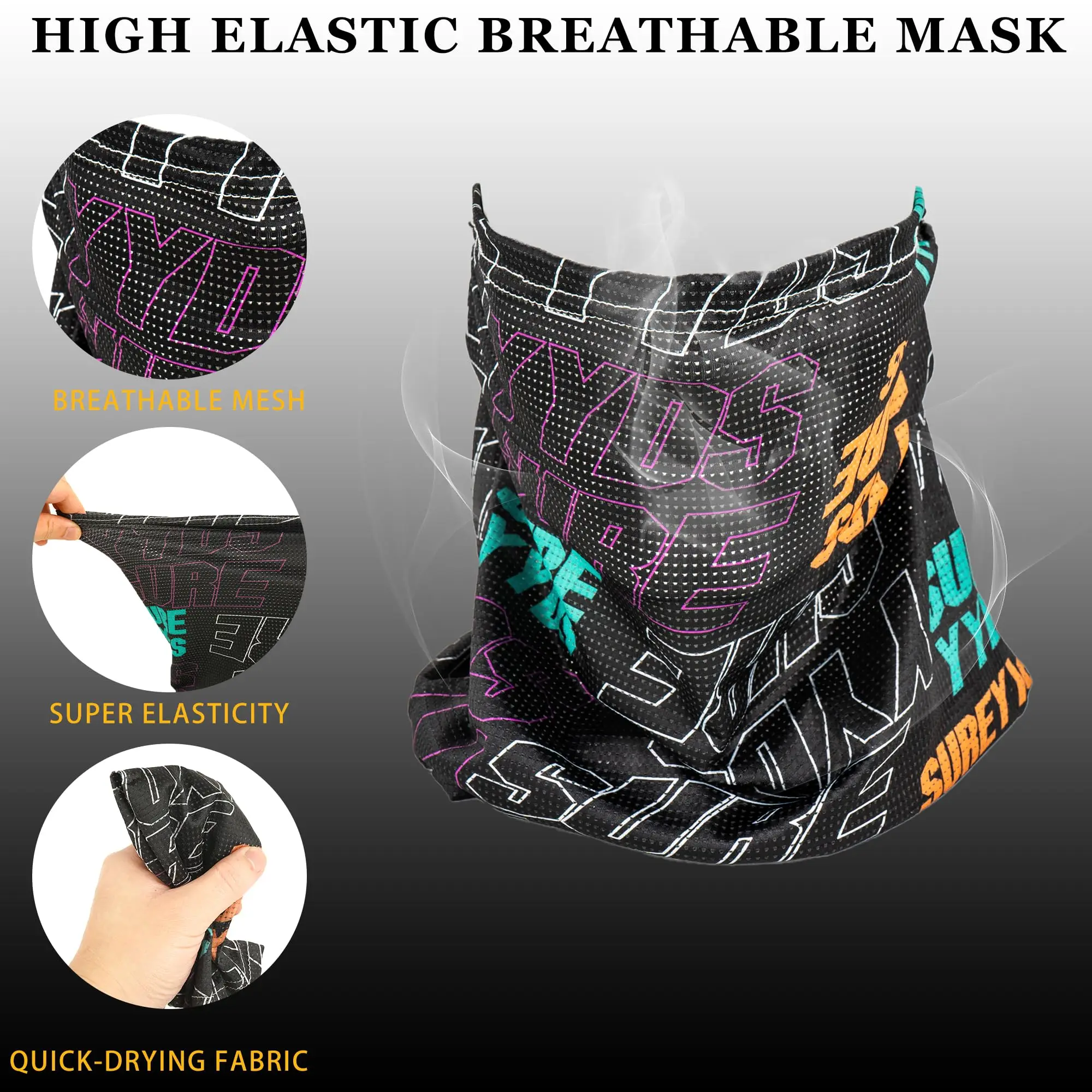 1/2PCS Bandana Face Mask Fashion Breathable UV Protection Outdoor Cycling Scarf Summer Sunscreen Ear Hook Running Face Cover view 2
