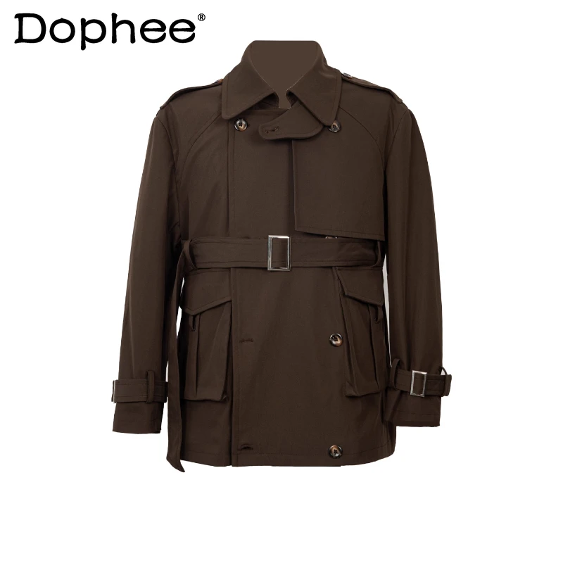 

Осень 2024, новый модный плащ, мужские свободные комфортные трендовые стильные куртки с длинным рукавом, простые классические шикарные плащи