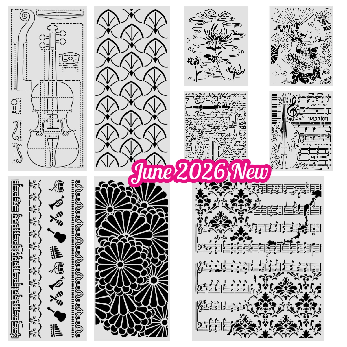 2026 New Flowers Pattern Borders Layering Stencils Handmade Embossing DIY Scrapbook Diary Drawing Crafts Photo Album Template