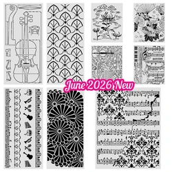 2026 New Flowers Pattern Borders Layering Stencils Handmade Embossing DIY Scrapbook Diary Drawing Crafts Photo Album Template