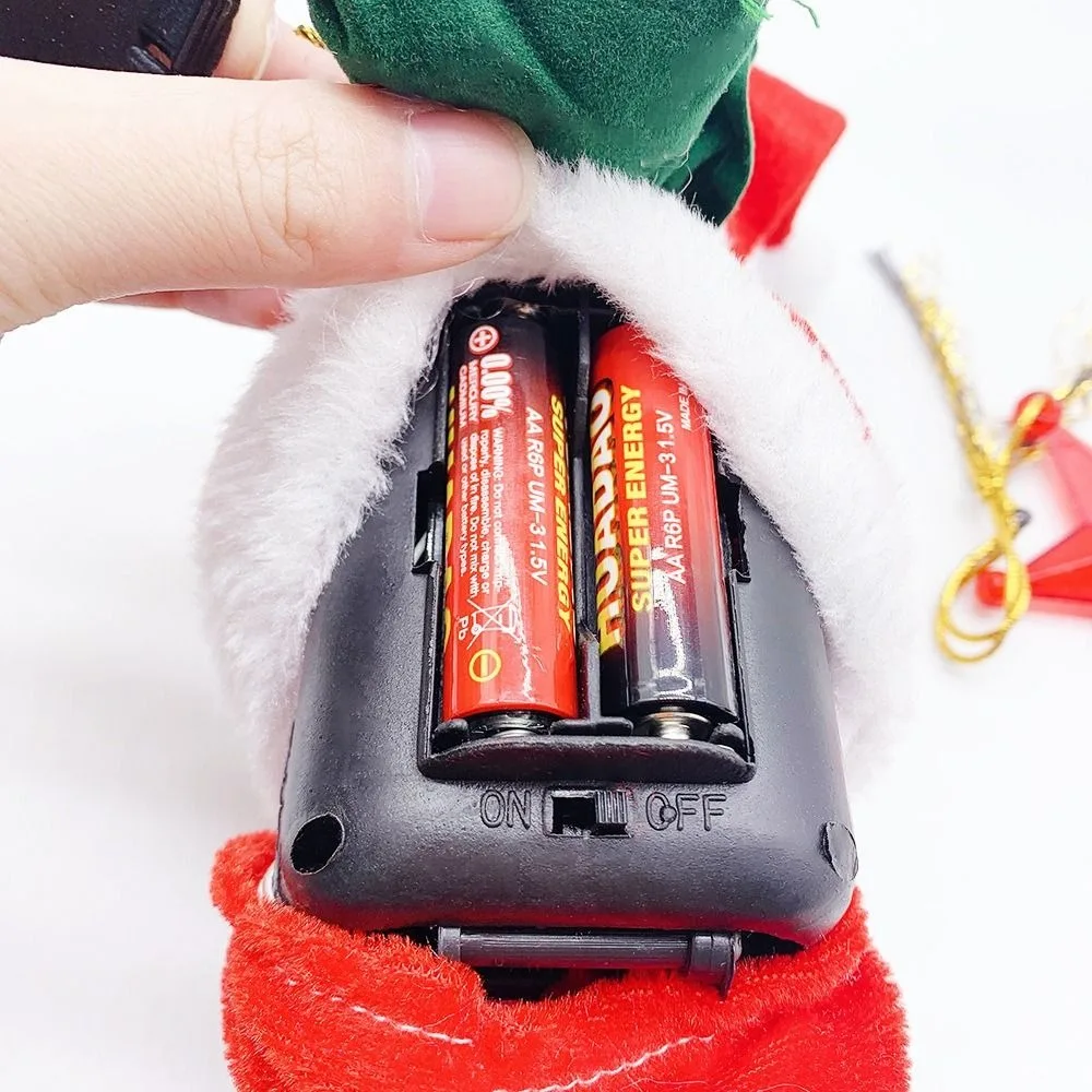 Electric Santa Claus Climbing Ladder Chimney Double Ladder Climbing Santa Claus Doll Christmas Decoration Climb Rop