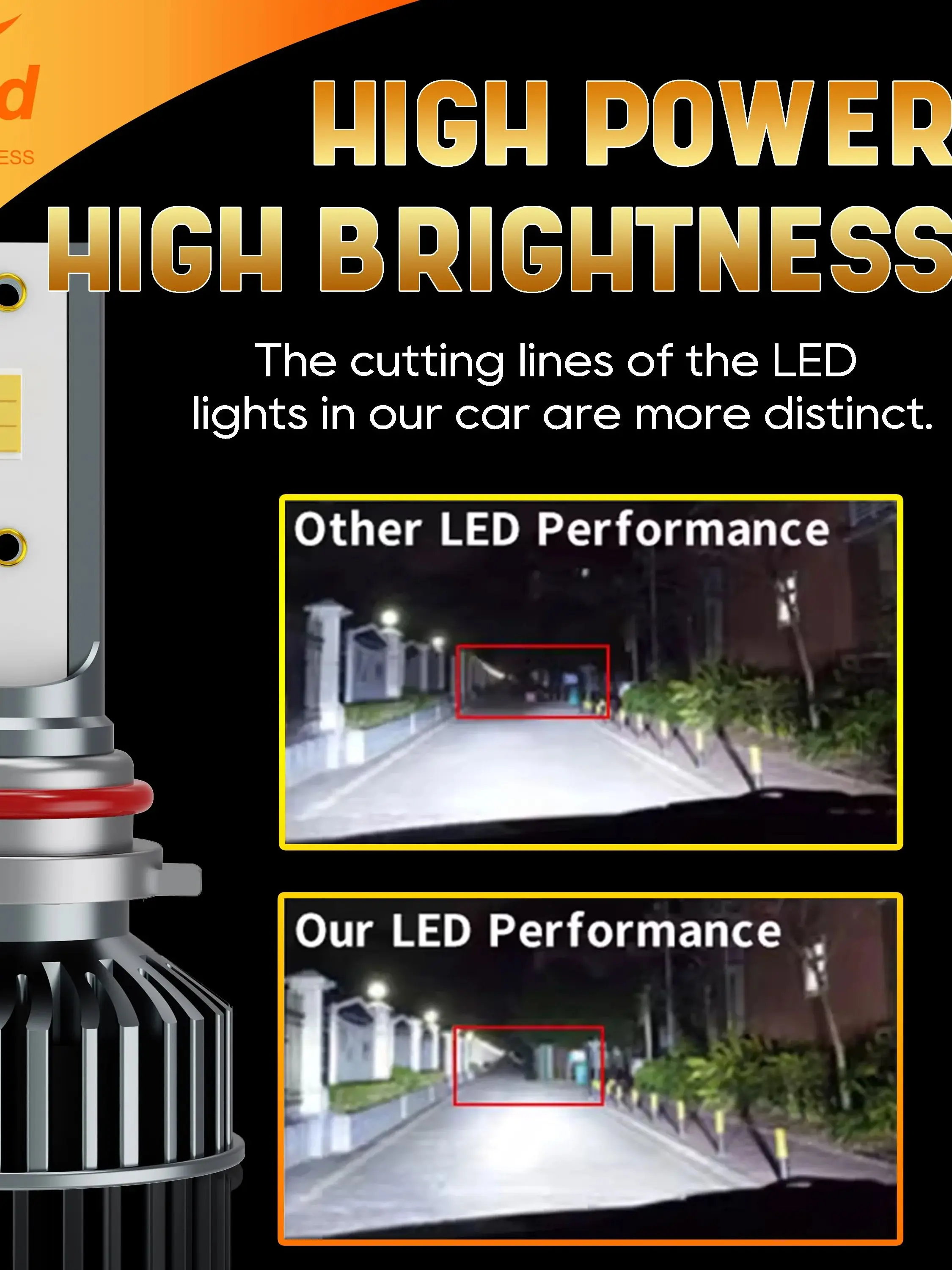 Żarówki LED do samochodu Heyword 150000lm 450W z chipem 1860 CSP, barwa światła 3000k/4300k/6000k/8000k, żarówki LED h4 h7 h1, żarówki LED 9005 H7 h11 — zdjęcie 2