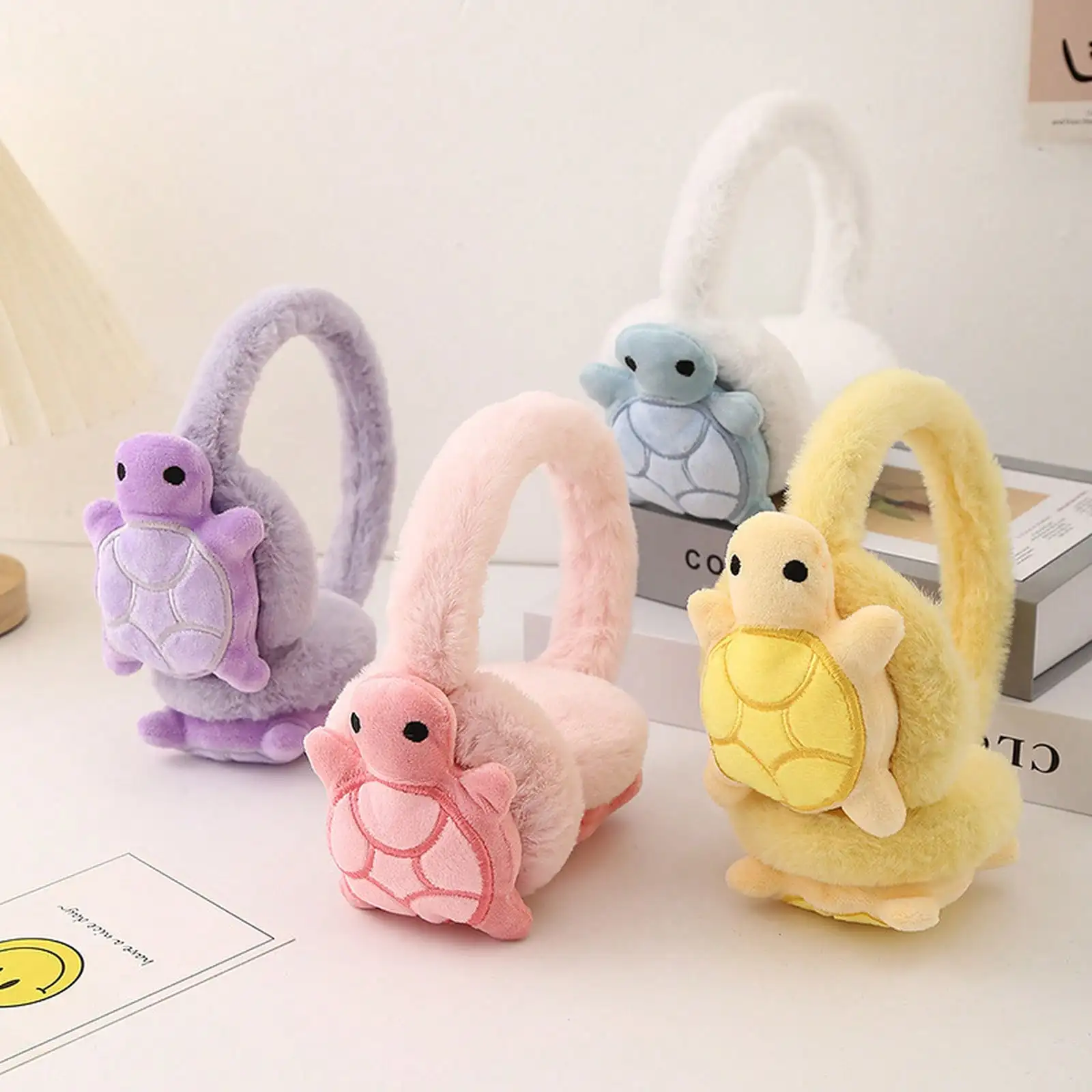 Cute Cartoon Turtle Winter Earmuffs, Sweet Kawaii Unisex Ear Warmers, Warm Ear Covers, Windproof & Cold Protection Ear Muffs sc260814182019357792910