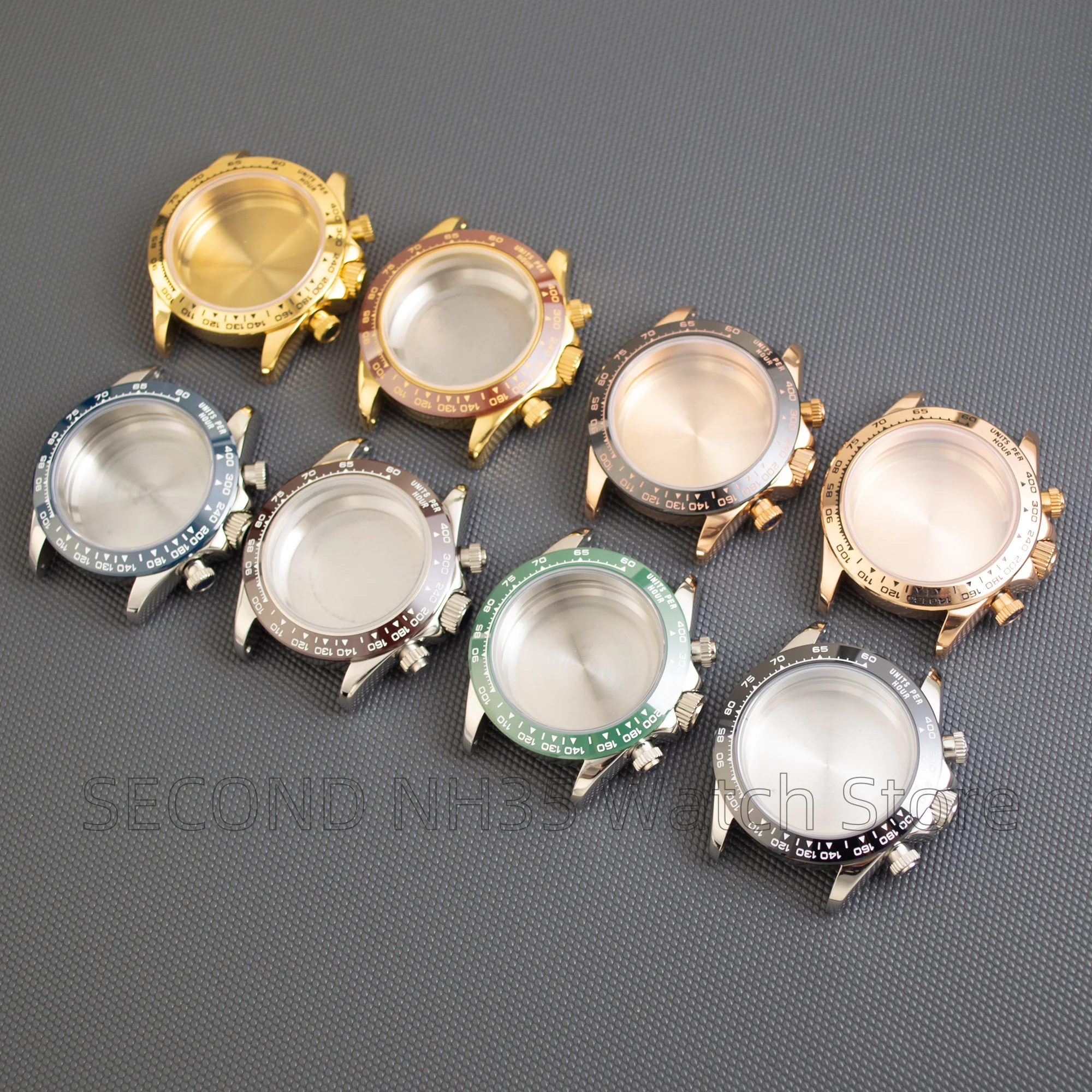 

39.5mm VK63 Case Quartz Chronograph Watch Case Strap Fit Daytona VK63 Movement 316L Solid Stainless Steel Sapphire Glass Watch