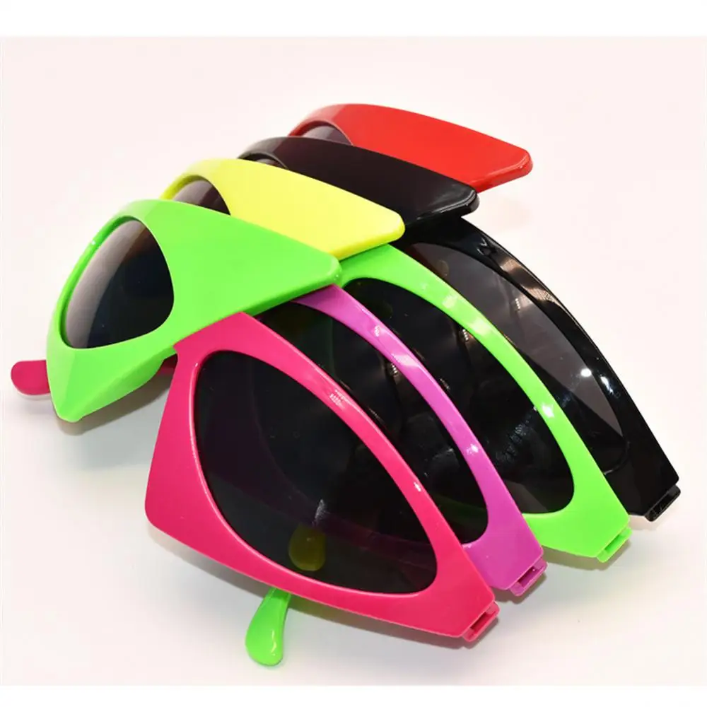 New Green Pink Contrast Funny Glasses Roy Purdy Glasses Hip-Hop Asymmetric Triangular Sunglasses Party Decorations