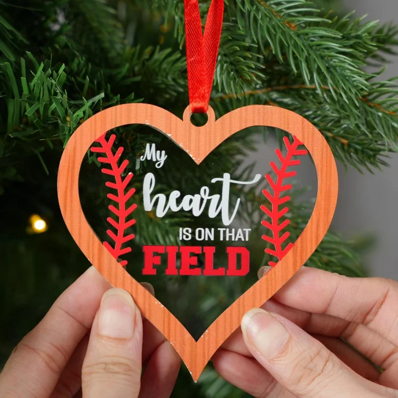 ต้นไม้ประดับเบสบอล ของขวัญคนรักและผู้เล่นเบสบอล เด็กและเด็กผู้หญิง - ไม้และอะคริลิค 2 ชั้น