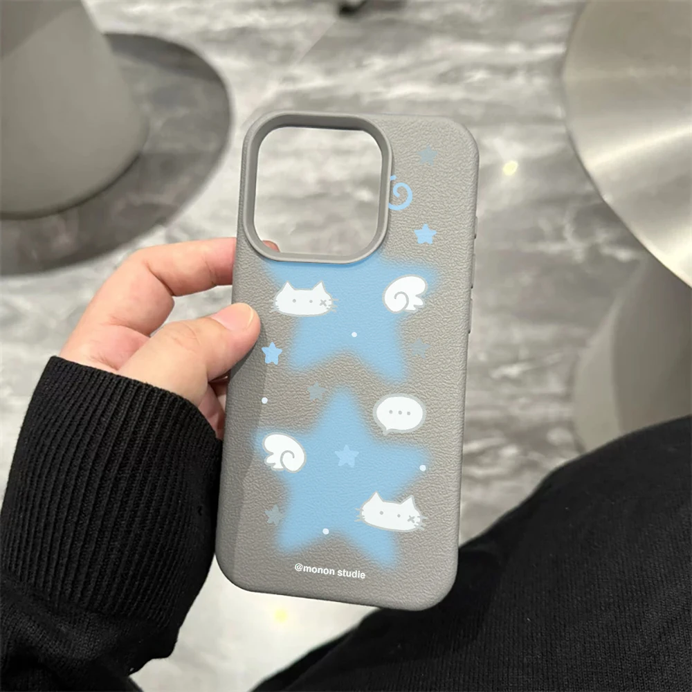 Weiße Katze Wolken-Handyhülle für iPhone 17 16 15 14 13 12 Pro Max 16 15 14 Plus 17 16 15 14 13 12 Pro 17Air Silikon-Matt-Cover – Detail 9