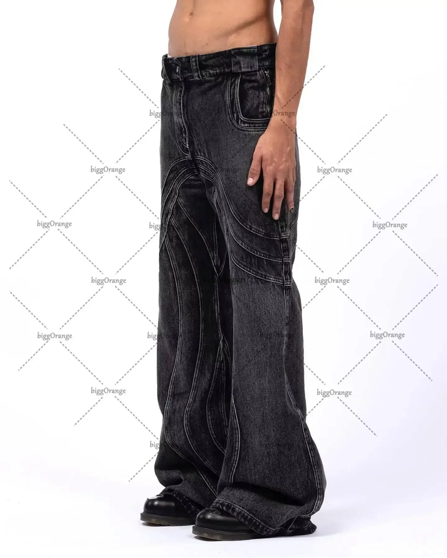 2024 Streetwear Y2K Punk Hip Hop Jeans Männer Frauen Küste Arbeit Kleidung Zerrissene Stil Lose Gewaschen Kleidung Männer Boden Wischen Hosen